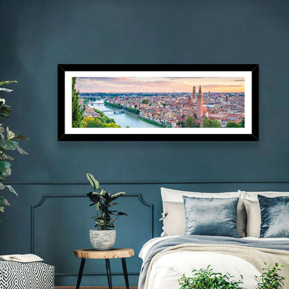 Verona Riverbend at Golden Hour Wall Art