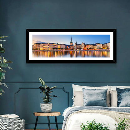 Gamla Stan Night Reflections Wall Art