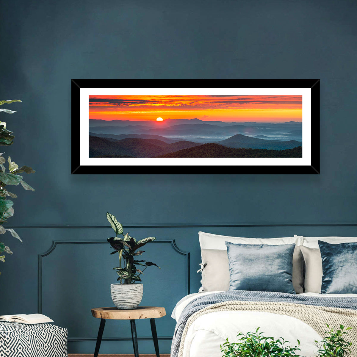 Blue Ridge Sunrise Over Misty Ridges Wall Art