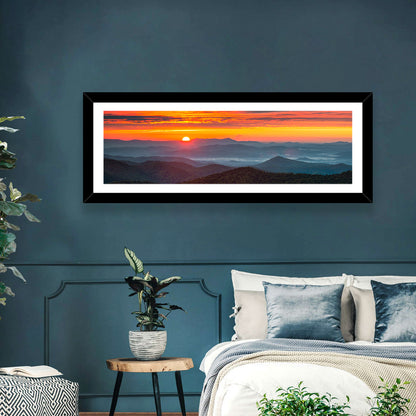 Blue Ridge Sunrise Over Misty Ridges Wall Art