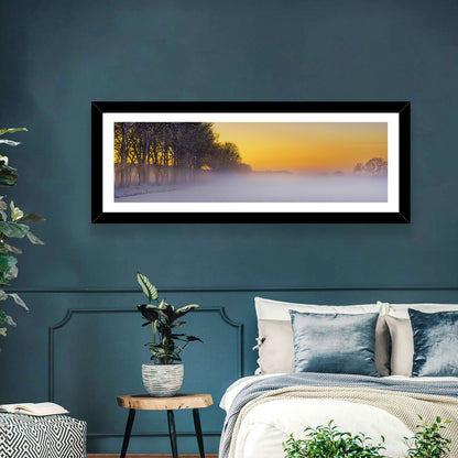 Winter Fog at Sunset Wall Art