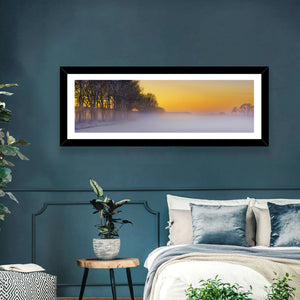 Foggy Winter Sunset Wall Art