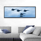 Five Fighter Jets in Formation Wall Art