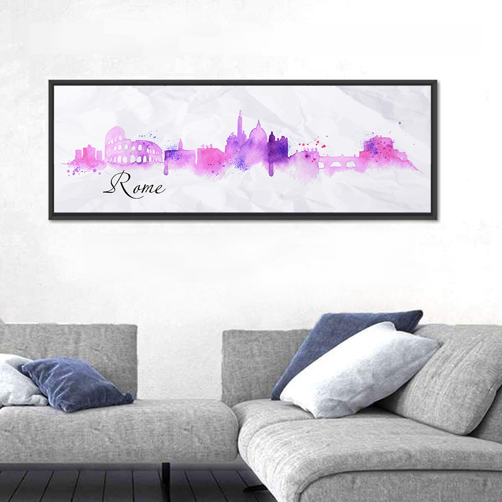 Watercolor Rome Skyline Wall Art