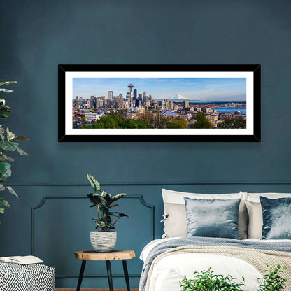 Seattle Skyline with Mount Rainier Wall Art