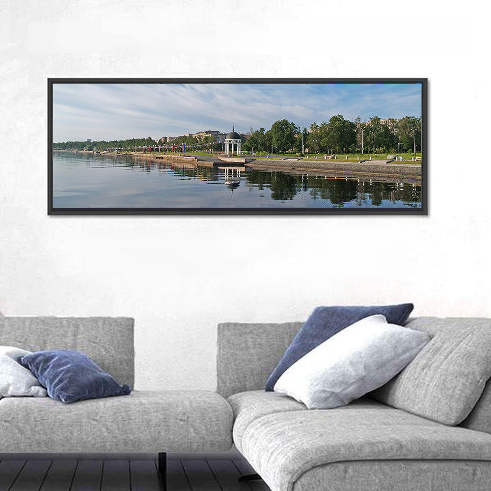 Lake Onega Promenade with Gazebo Wall Art