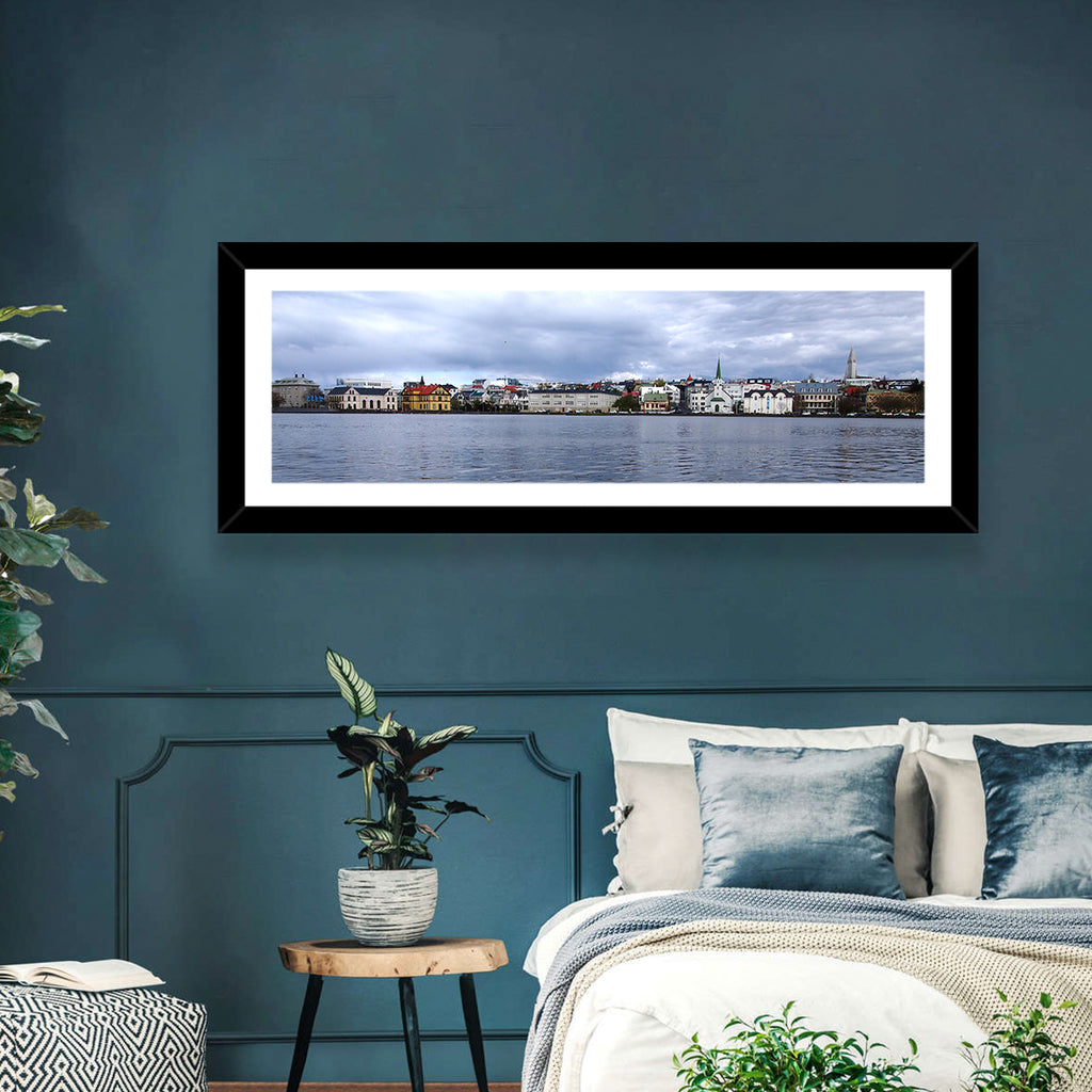 Tjörnin Reykjavik Skyline Wall Art