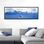 Humpback Whale with Snow Capped Mountains Wall Art