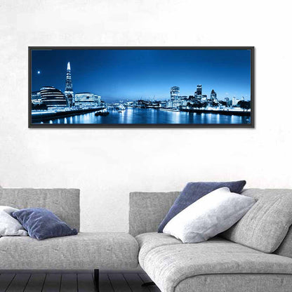 London Night Skyline, Thames Reflections Wall Art