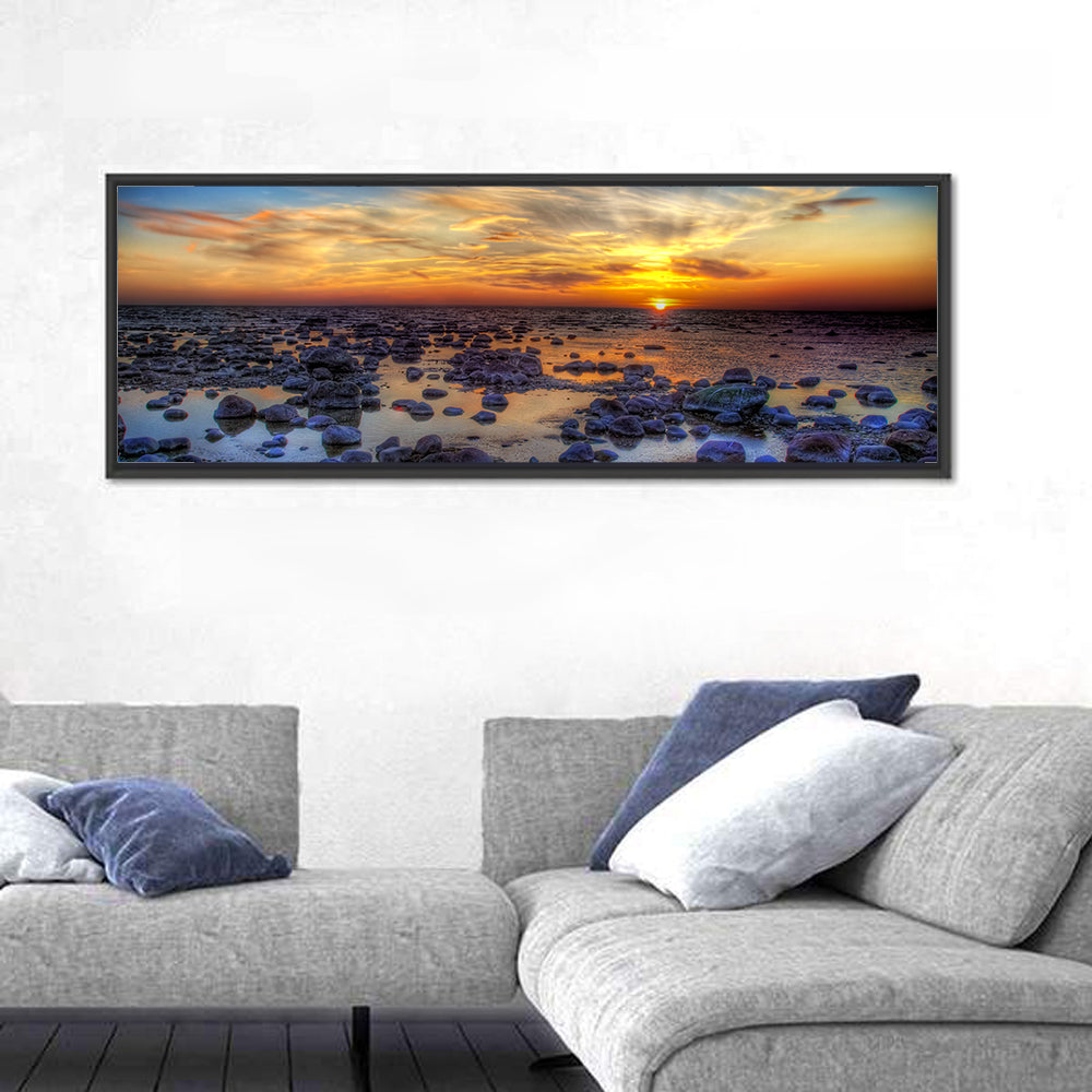 Sea Stones at Sunset Wall Art