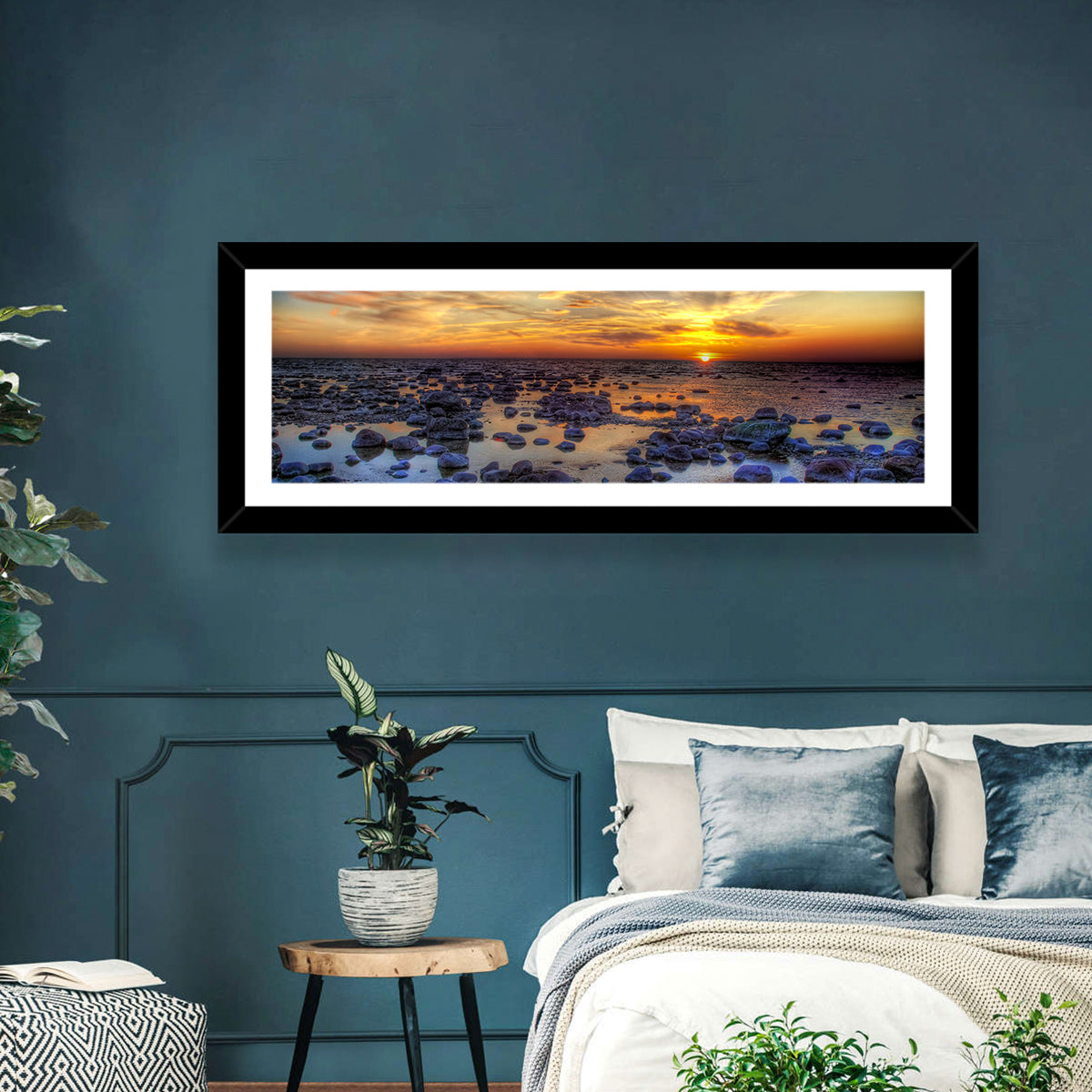 Sea Stones at Sunset Wall Art