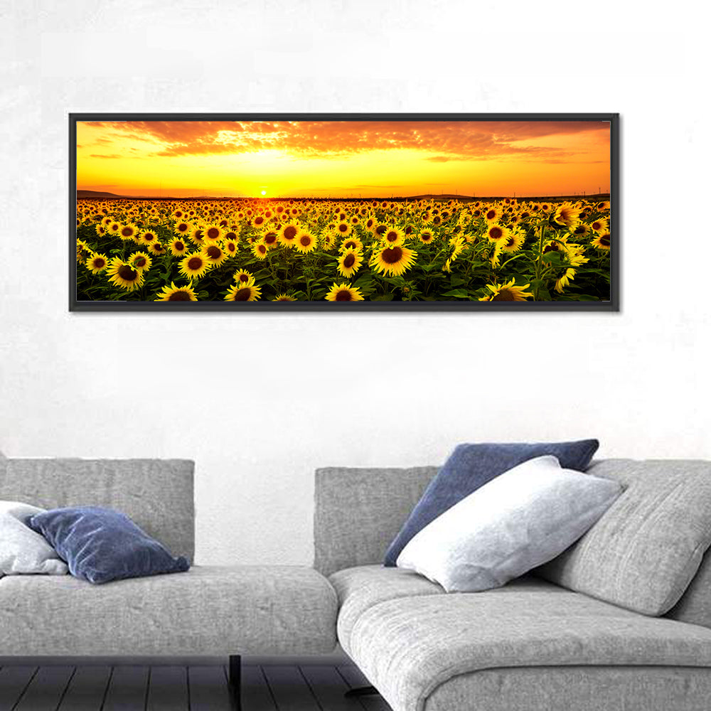 Sunflower Field Sunset Wall Art