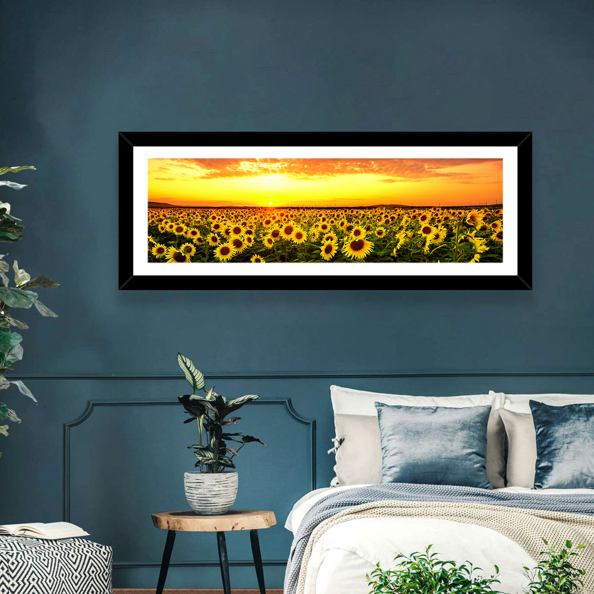 Golden Hour Sunflower Field Wall Art