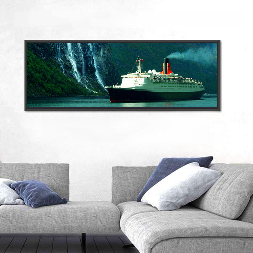Cruise Ship at Geiranger Fjord Wall Art