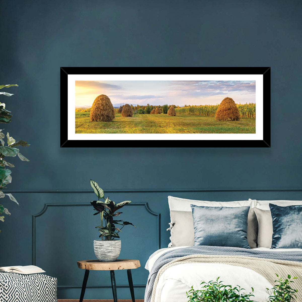 Haystacks Fileld Wall Art