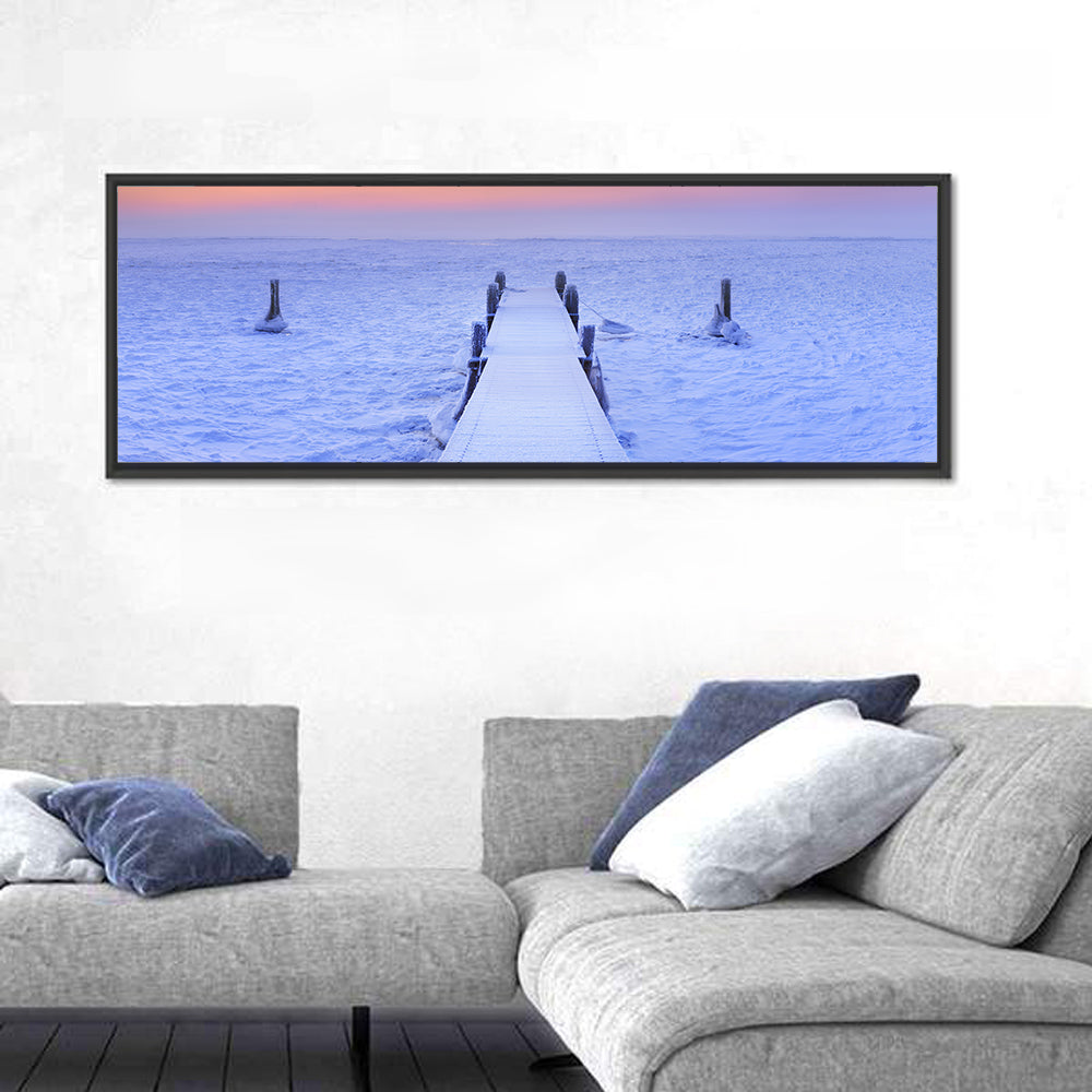 Frosted Jetty at Sunrise Wall Art