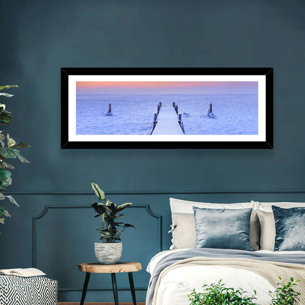 Frosted Jetty at Sunrise Wall Art
