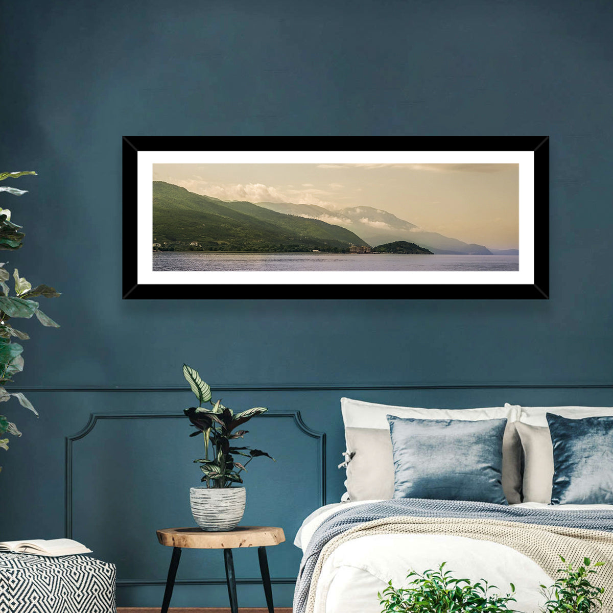 Ohrid Lakeshore Mountain View Wall Art