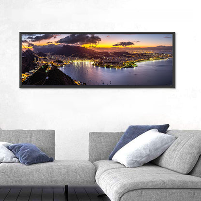 Rio De Janeiro Night Skyline Wall Art