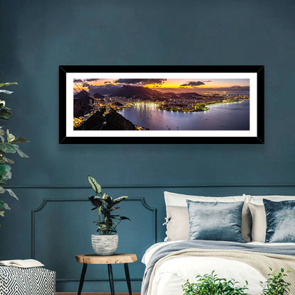 Rio De Janeiro Night Skyline Wall Art