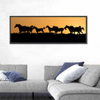 Arabian Horse Silhouettes at Sunset Wall Art