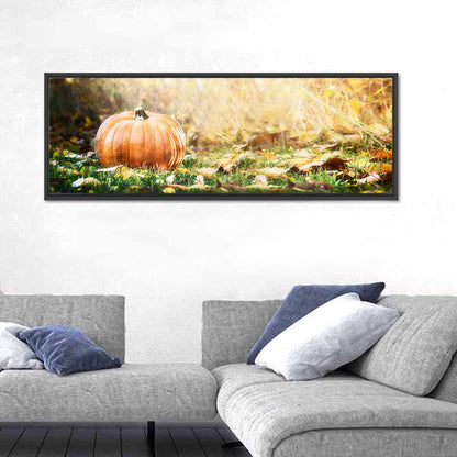 Autumn Pumpkin in Golden Foliage Wall Art