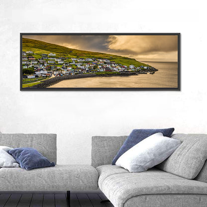 Coastal Village at Golden Hour Wall Art