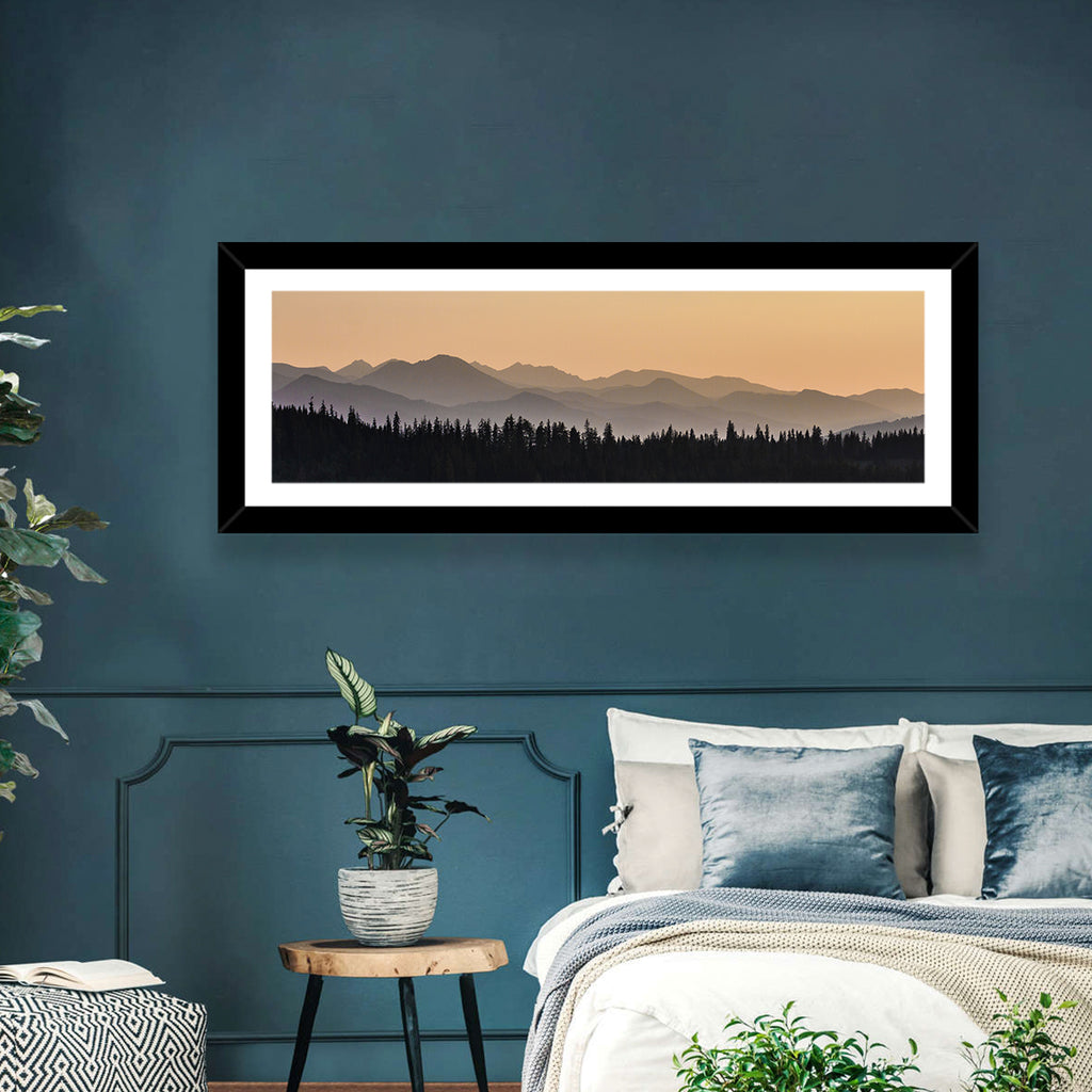 Lavender Mountain Ridge Silhouettes Wall Art