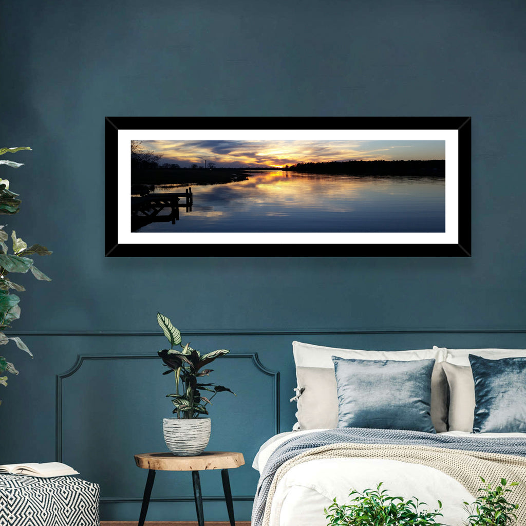 Lake Palestine Pier at Sunset Wall Art