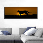 Cougar Silhouette at Sunset Wall Art