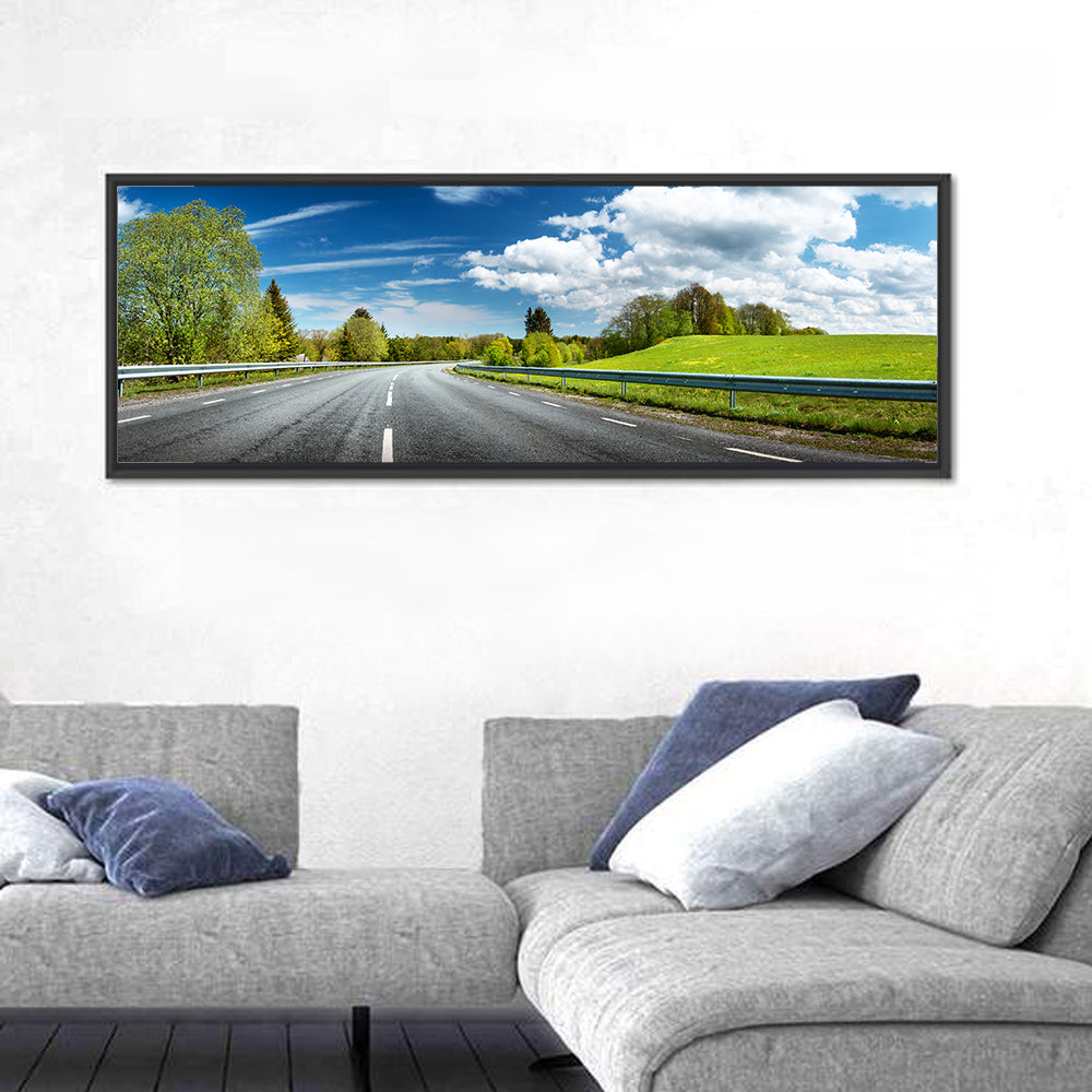 Sunlit Asphalt Road Wall Art