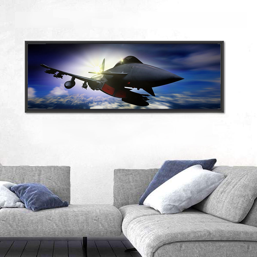 Military Jet at Sunrise Wall Art