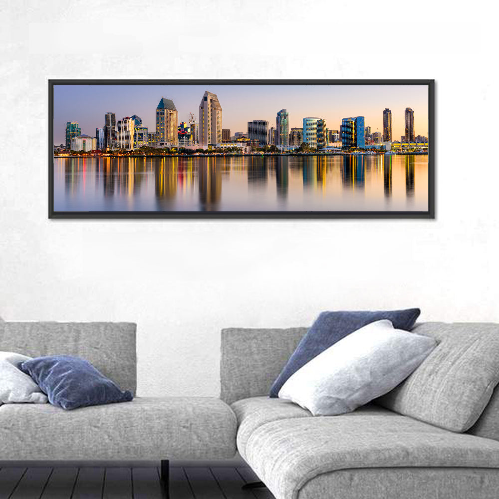San Diego Skyline at Golden Dusk Wall Art