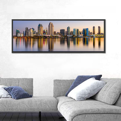 San Diego Skyline at Golden Dusk Wall Art