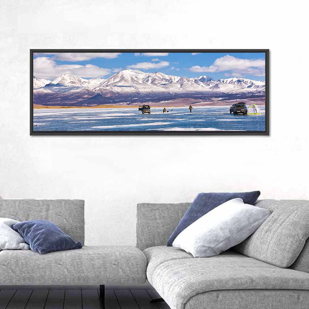 Lake Hovsgol Winter Ice Fishing Wall Art