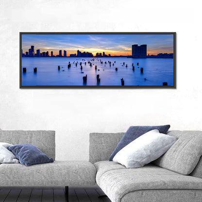 Jersey City Skyline at Dusk Wall Art