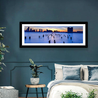 Jersey City Skyline at Dusk Wall Art