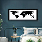 Minimalist Black World Map Wall Art