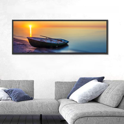 Rowboat Sunrise Seascape Wall Art
