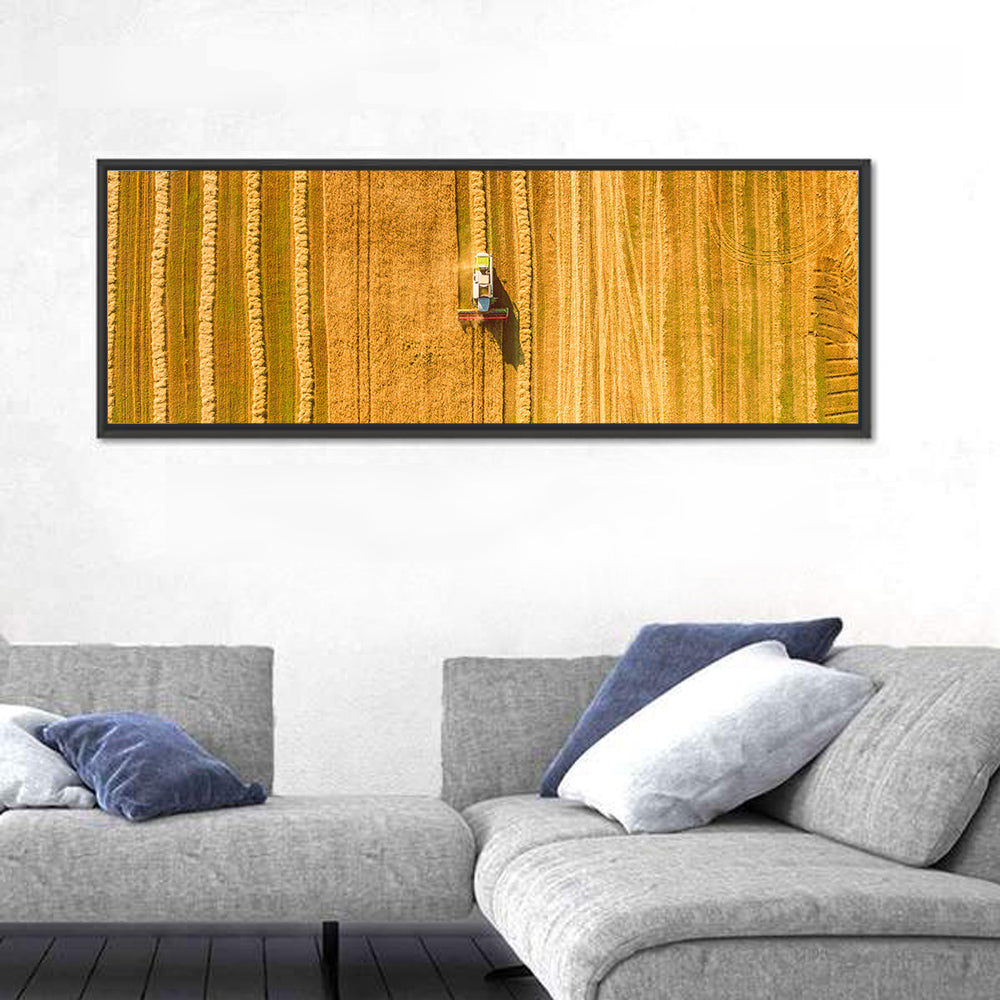 Aerial Wheat Harvest Wall Art