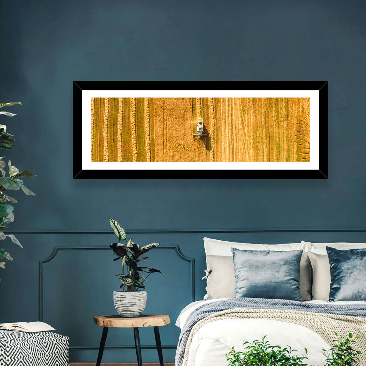 Aerial Wheat Harvest Wall Art