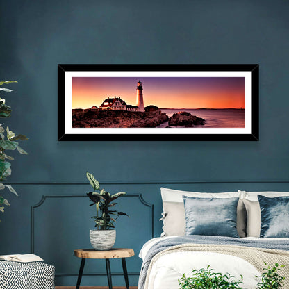 Portland Head Light at Dusk Wall Art