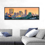 Tobin Bridge to Boston Skyline at Golden Hour Wall Art