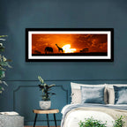 Safari Sunset Silhouettes Wall Art