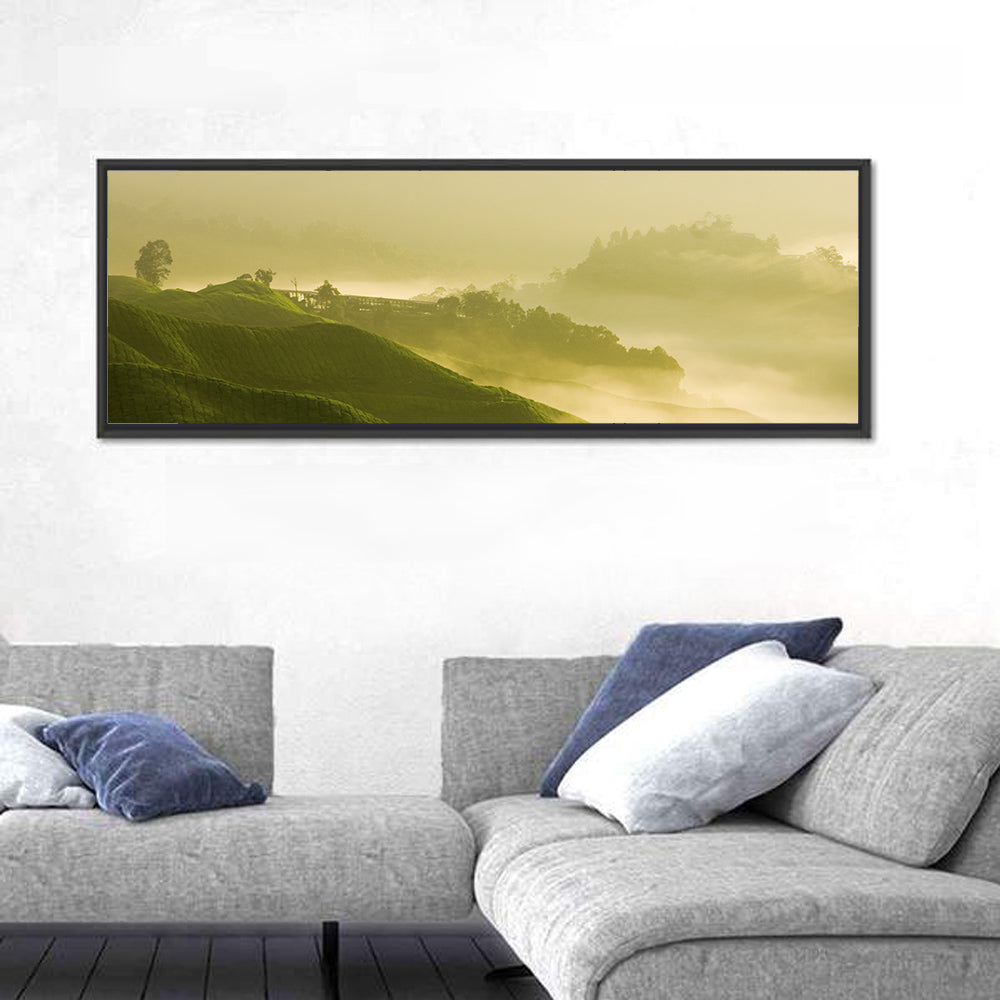 Tea Plantation Morning Mist Wall Art