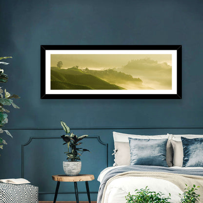Tea Plantation Morning Mist Wall Art