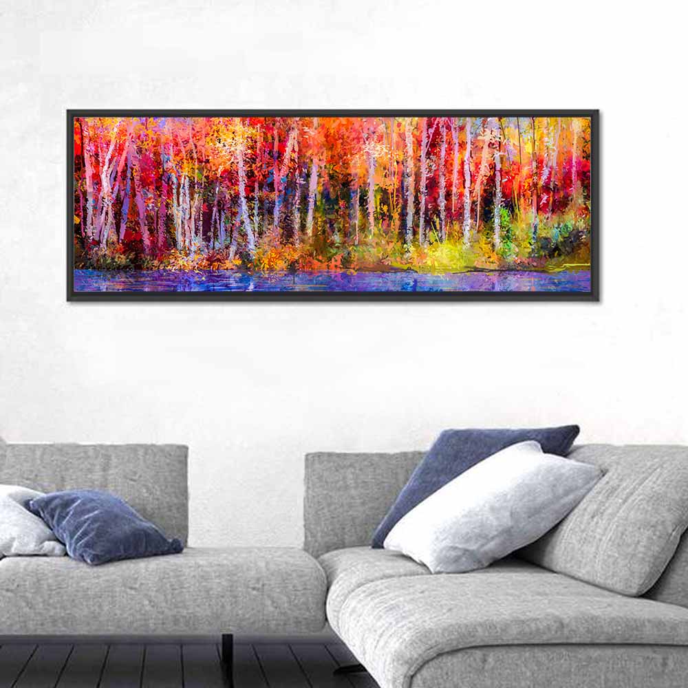 Vibrant Forest Reflection Wall Art