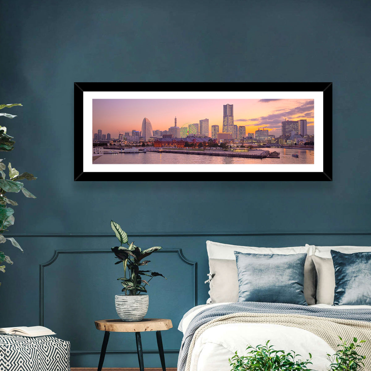 Yokohama Harbor Twilight Wall Art