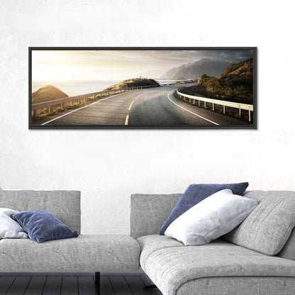 Golden Sunrise Coastal Road Wall Art