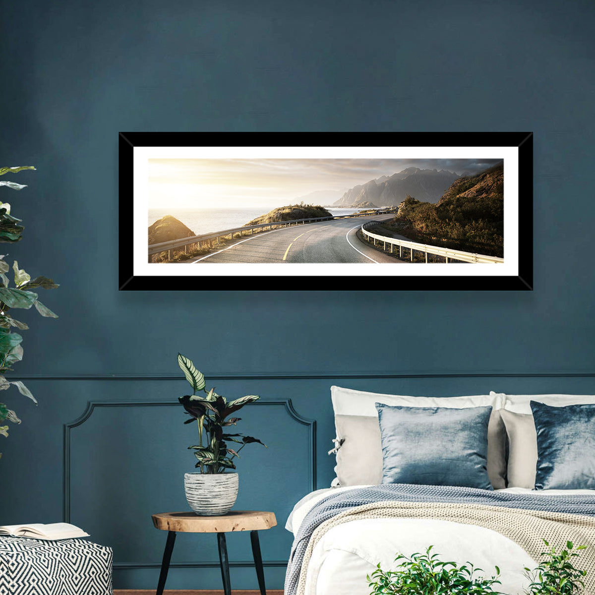 Golden Sunrise Coastal Road Wall Art